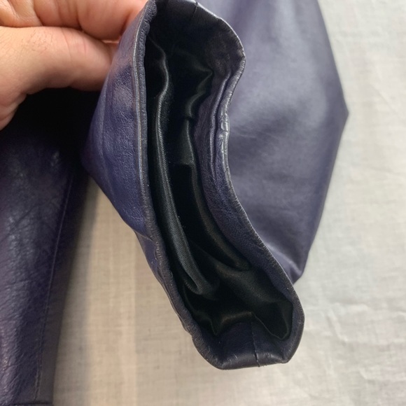 Vintage Danier sport leather coat 90s purple size medium Moto style - Picture 4 of 15